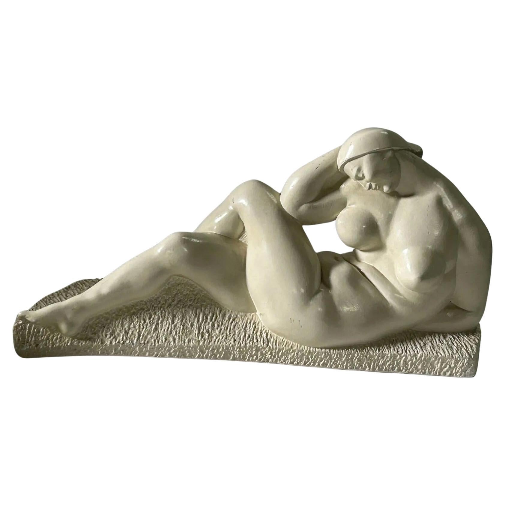 Ivan MESTROVIC (1883-1962) después de, Mujer pensativa  escultura art decó de escayola 1927 principios del siglo XX en venta