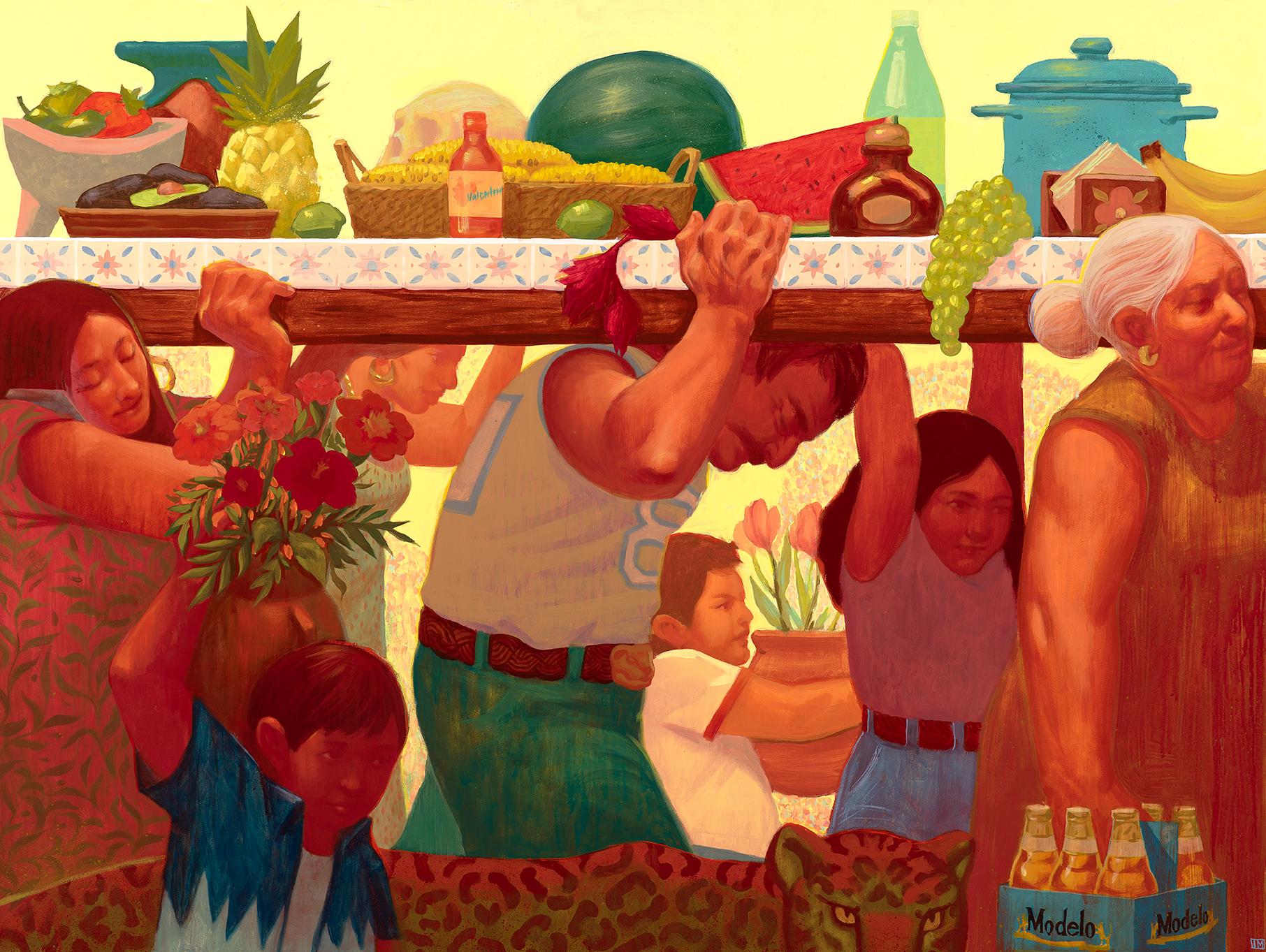 Ivan Montoya Figurative Painting - Setting of the Altar