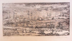 Landschaft - Radierung von Ivan Mosca - 1962