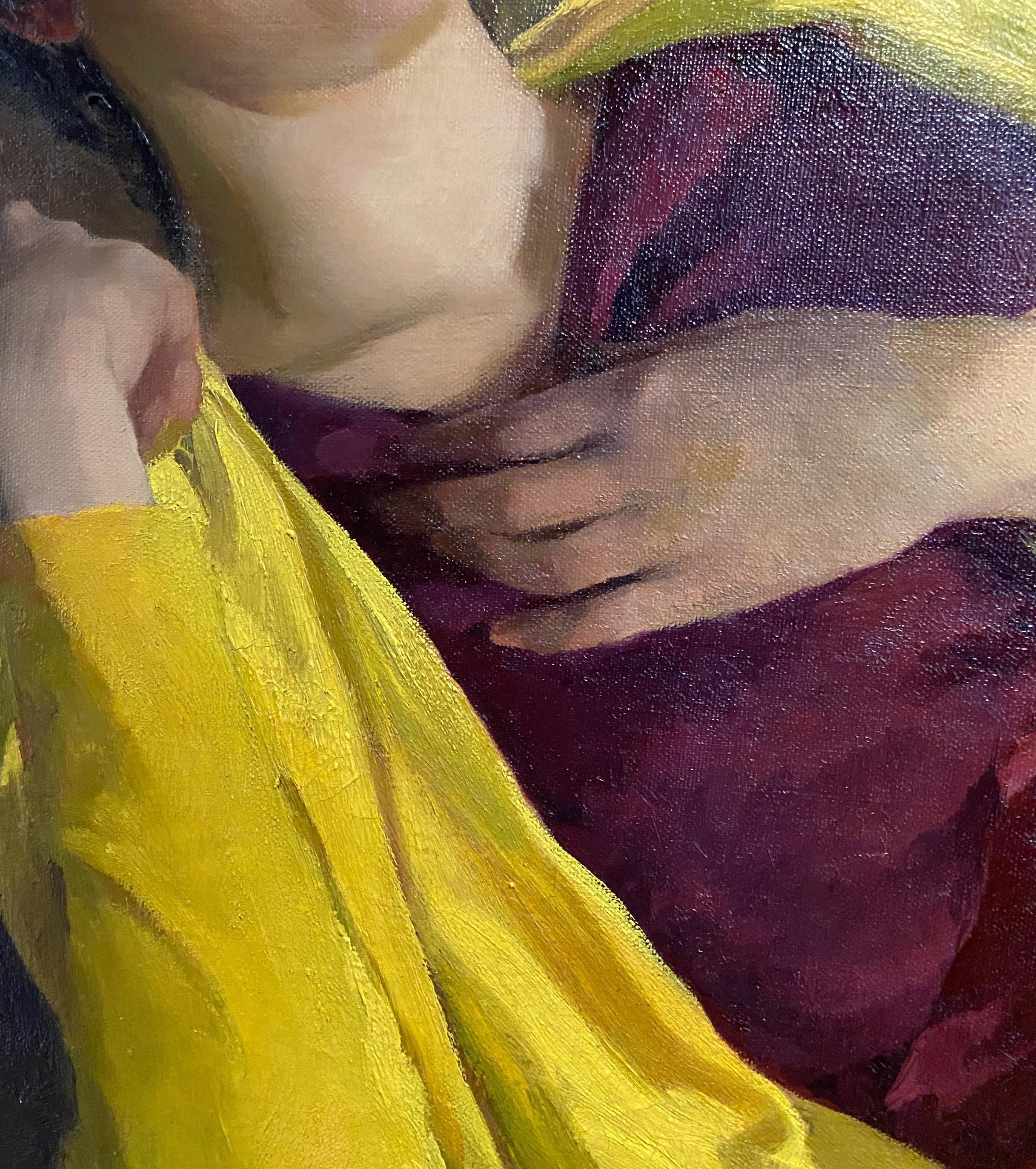 Pourpre et or, femme allongée 1