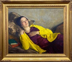 Pourpre et or, femme allongée