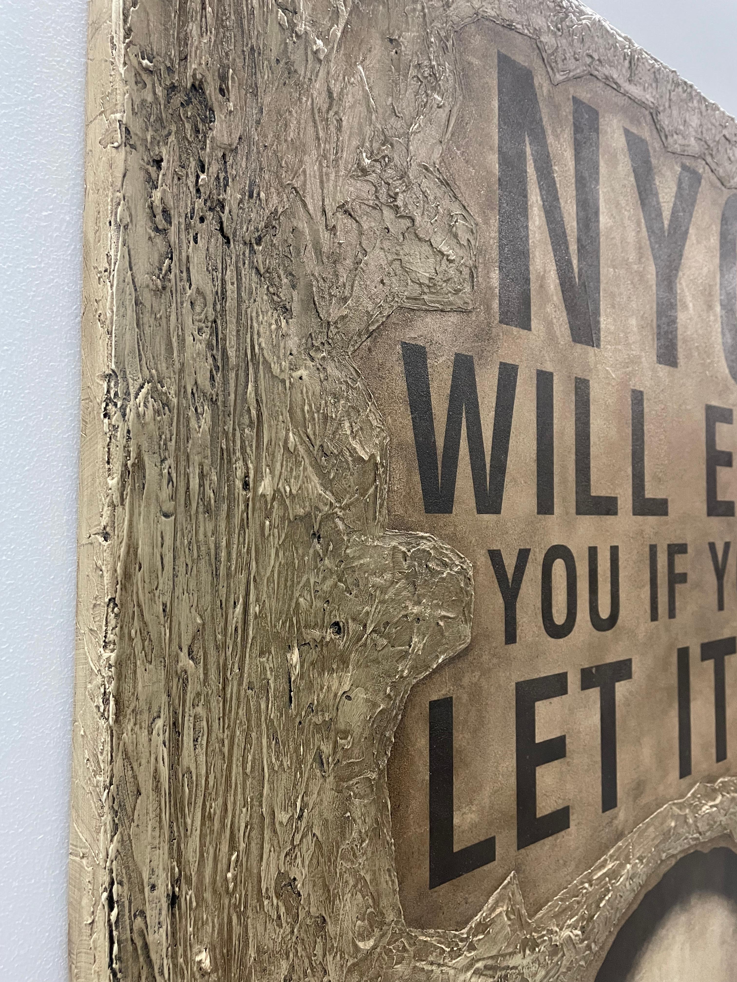 Artist: Ivan Orama
Title: NYC Will Eat Your If Your Let It!!!
Medium: Mixed Media
Size: 48 x 36 inches

Originally created on paper and wheat pasted on the walls of NYC's 21st Precinct as part of a major NYC multi-artist art installation in 2014,