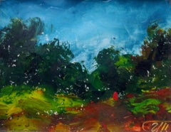 In greens  2005, cardboard, oil, 11x13 cm