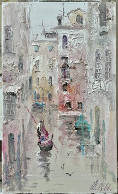 Eine Reise nach Venedig, impressionistische Landschaftsmalerei, Öl auf Leinwand, 2017