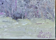 At the Edge of the Forest, Impressionist Landscape Painting, Oil on Canvas