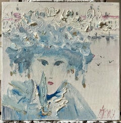 Venezia blu, ritratto in stile impressionista, olio su tela, 2019
