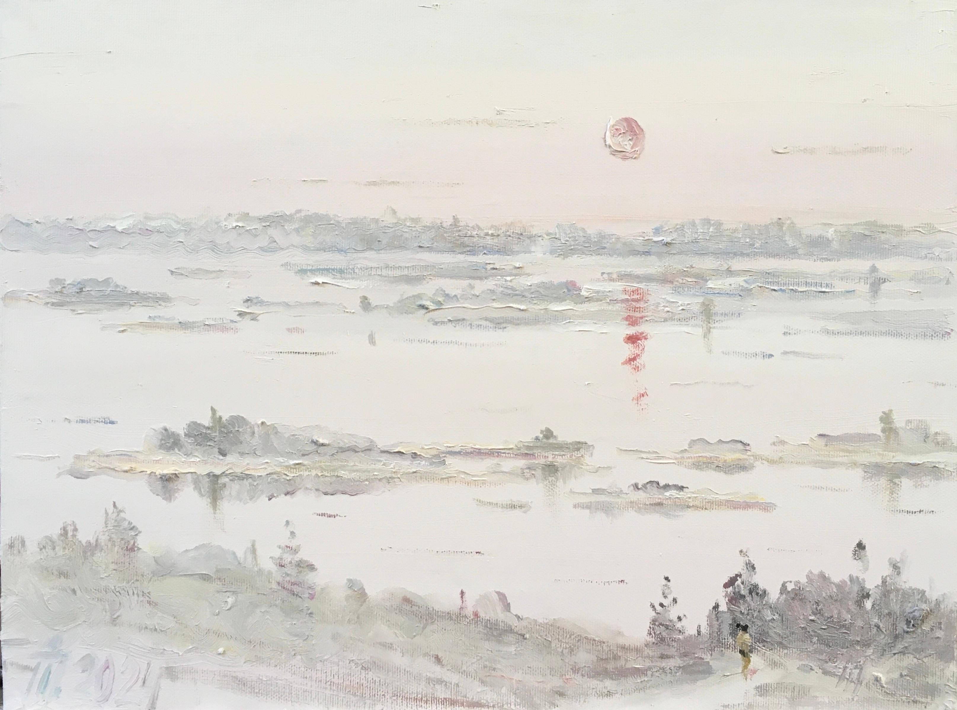 Landscape Painting di Ivan Pylypenko - "Isole di Dnipro"