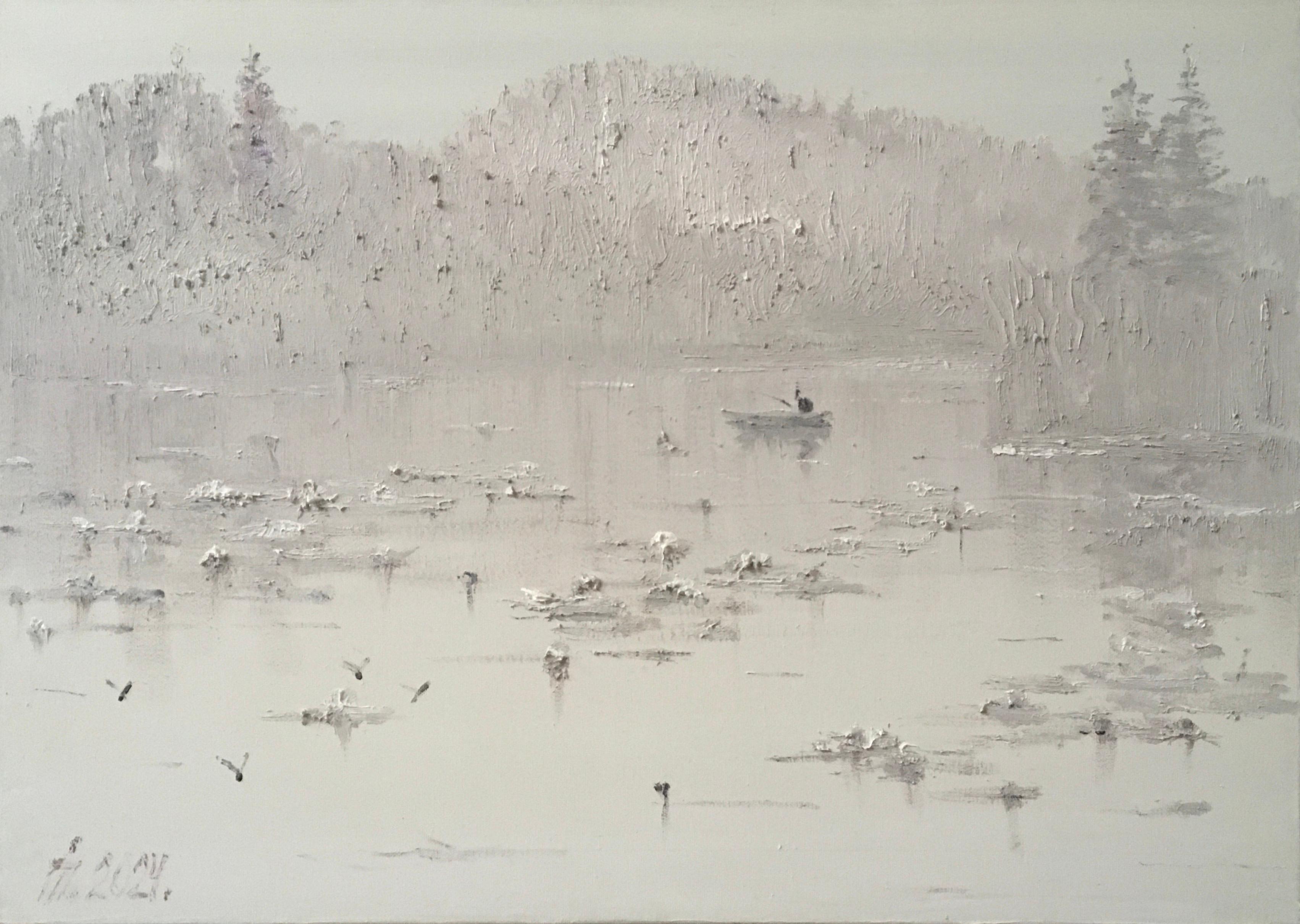 Ivan Pylypenko Landscape Painting - "Fishing"