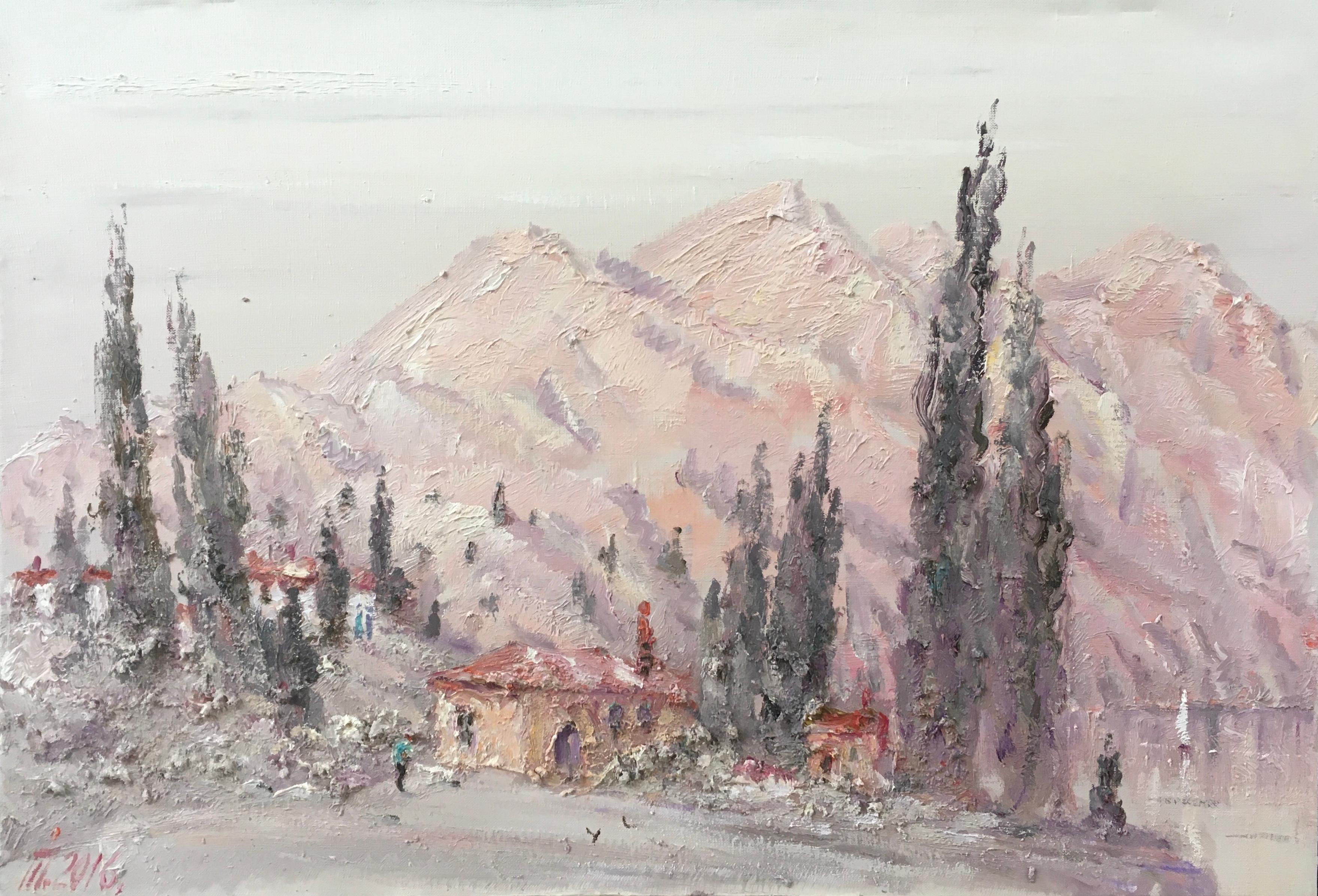 Ivan Pylypenko Landscape Painting - "In the mountains of Italy"