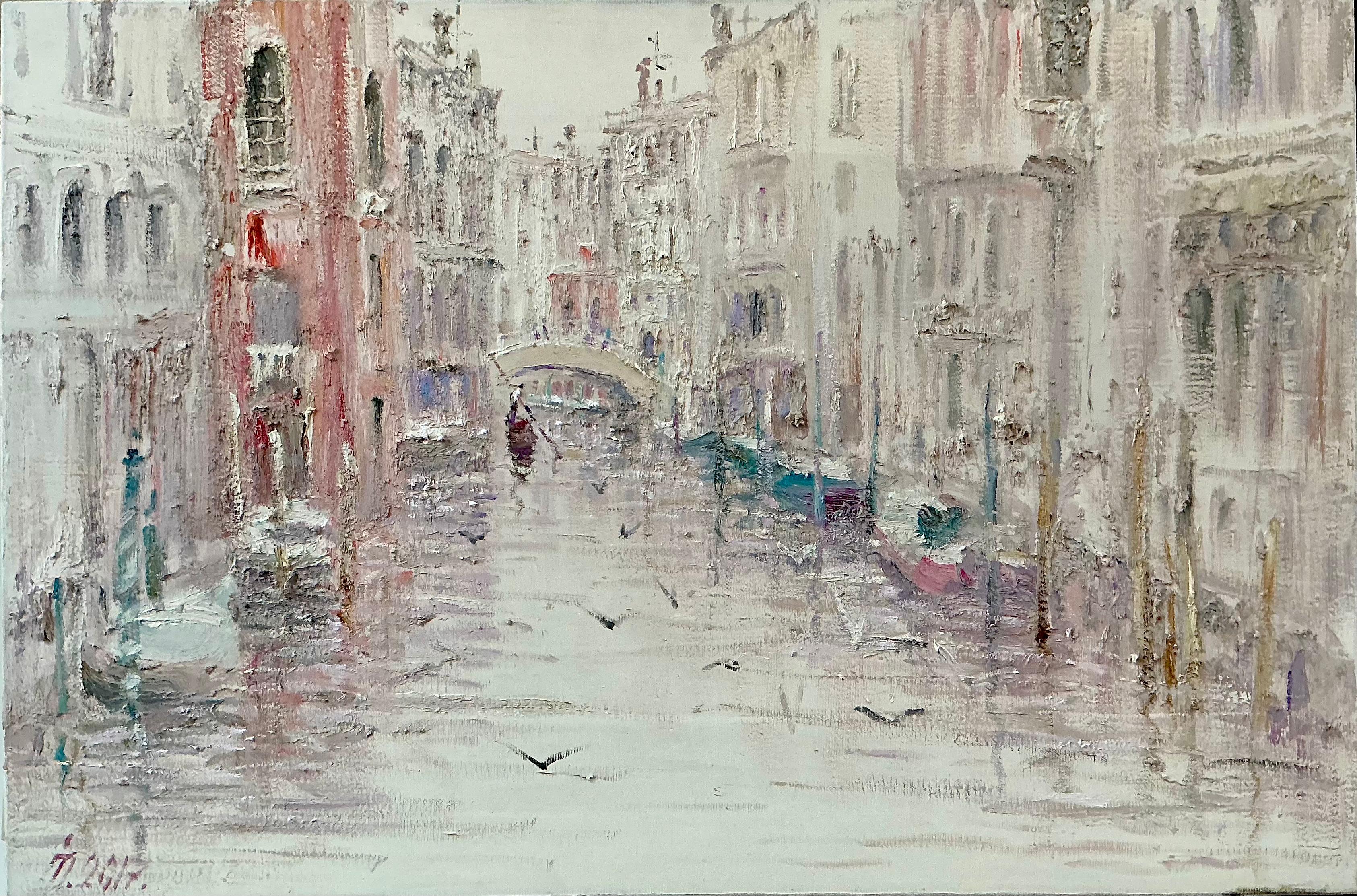 Ivan Pylypenko Landscape Painting - "Lunchtime in Venice"