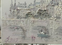 «Mañana en París», pintura paisajística impresionista, óleo sobre lienzo, 2012