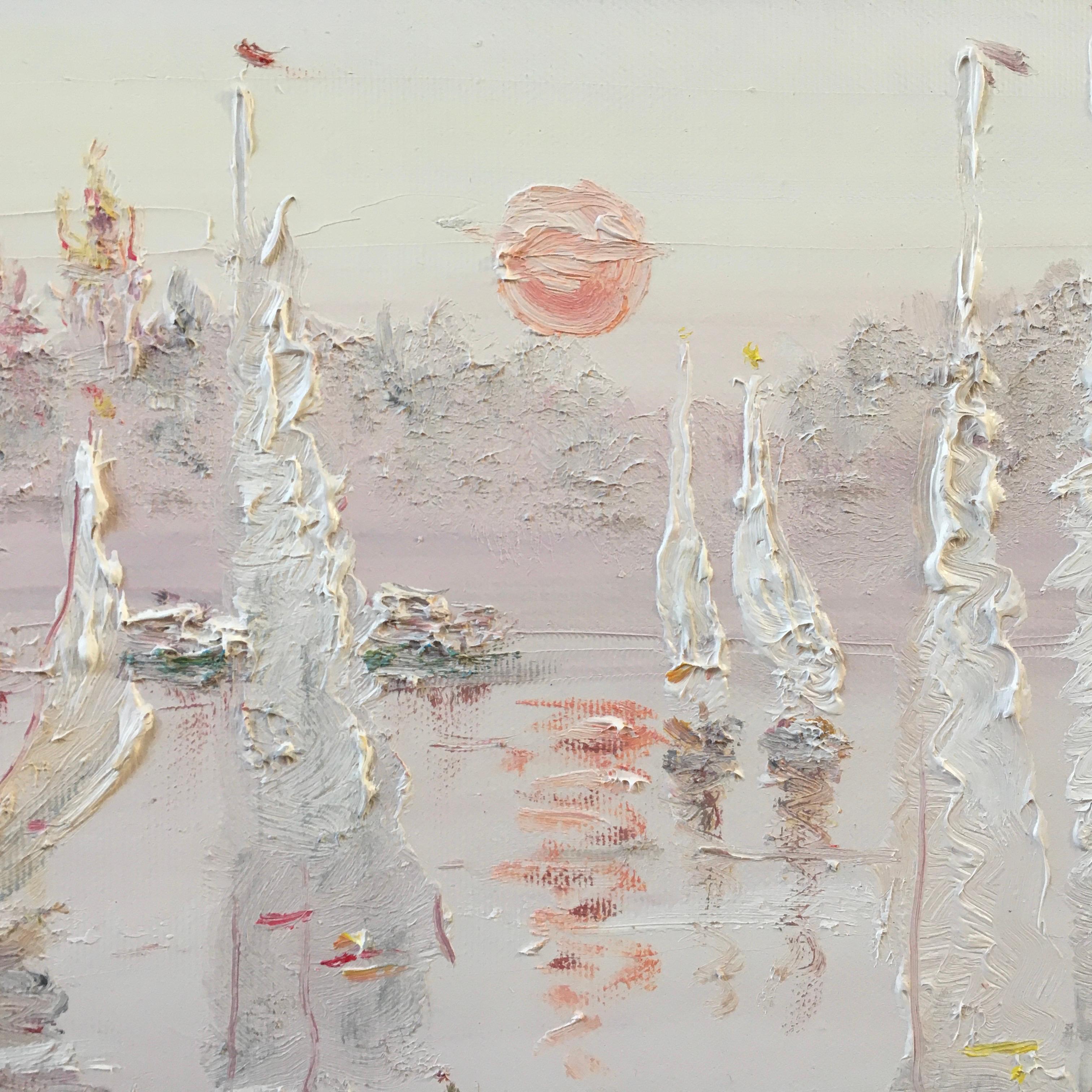 „In der Nähe des Lavra am Dnipro“ (Beige), Landscape Painting, von Ivan Pylypenko