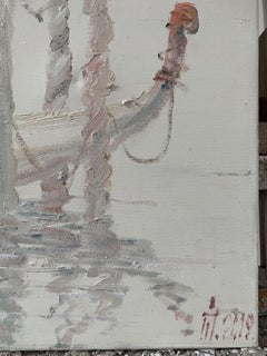 La gondole, peinture impressionniste de paysage, huile sur toile, 2019