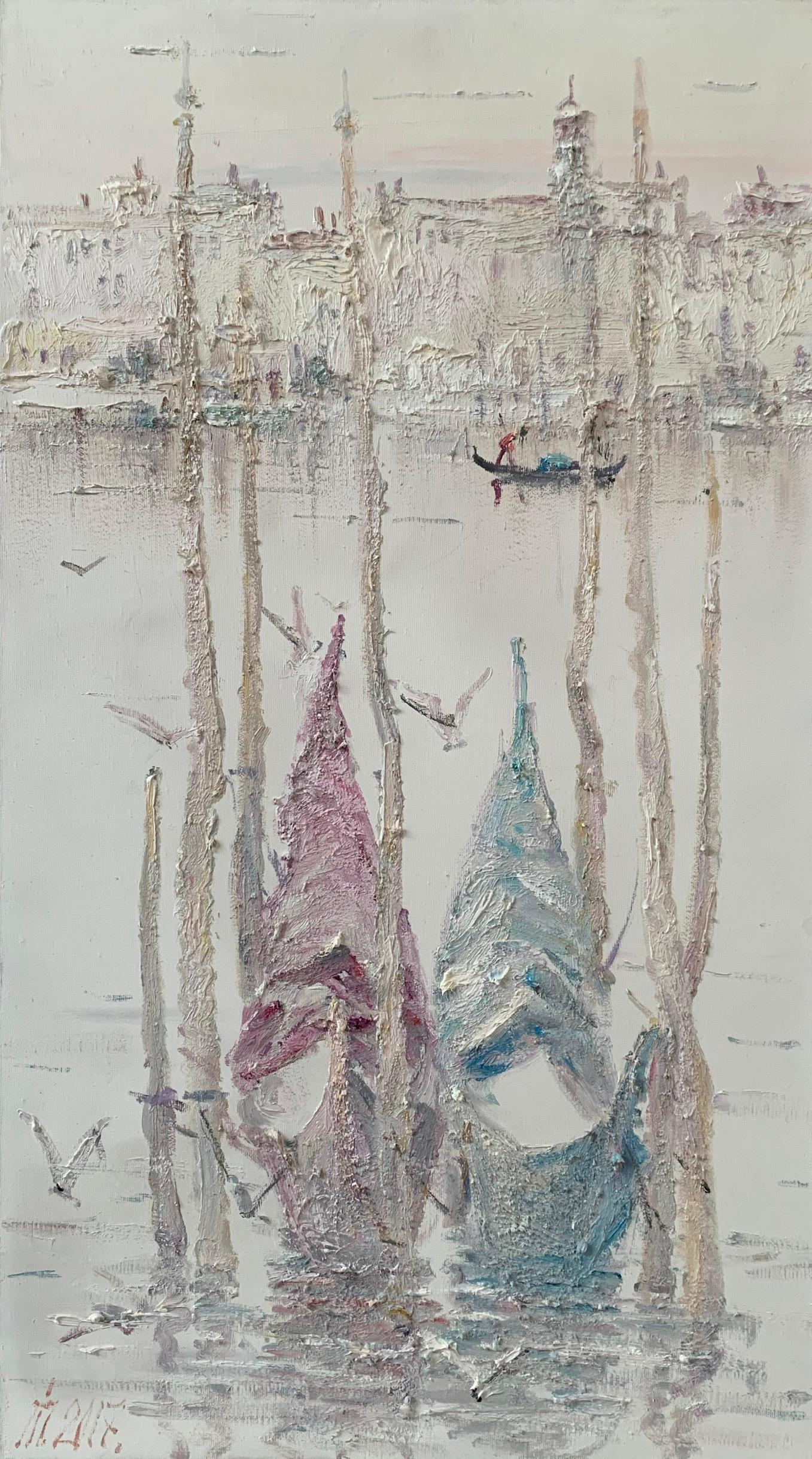 Ivan Pylypenko Landscape Painting - "Two gondolas"