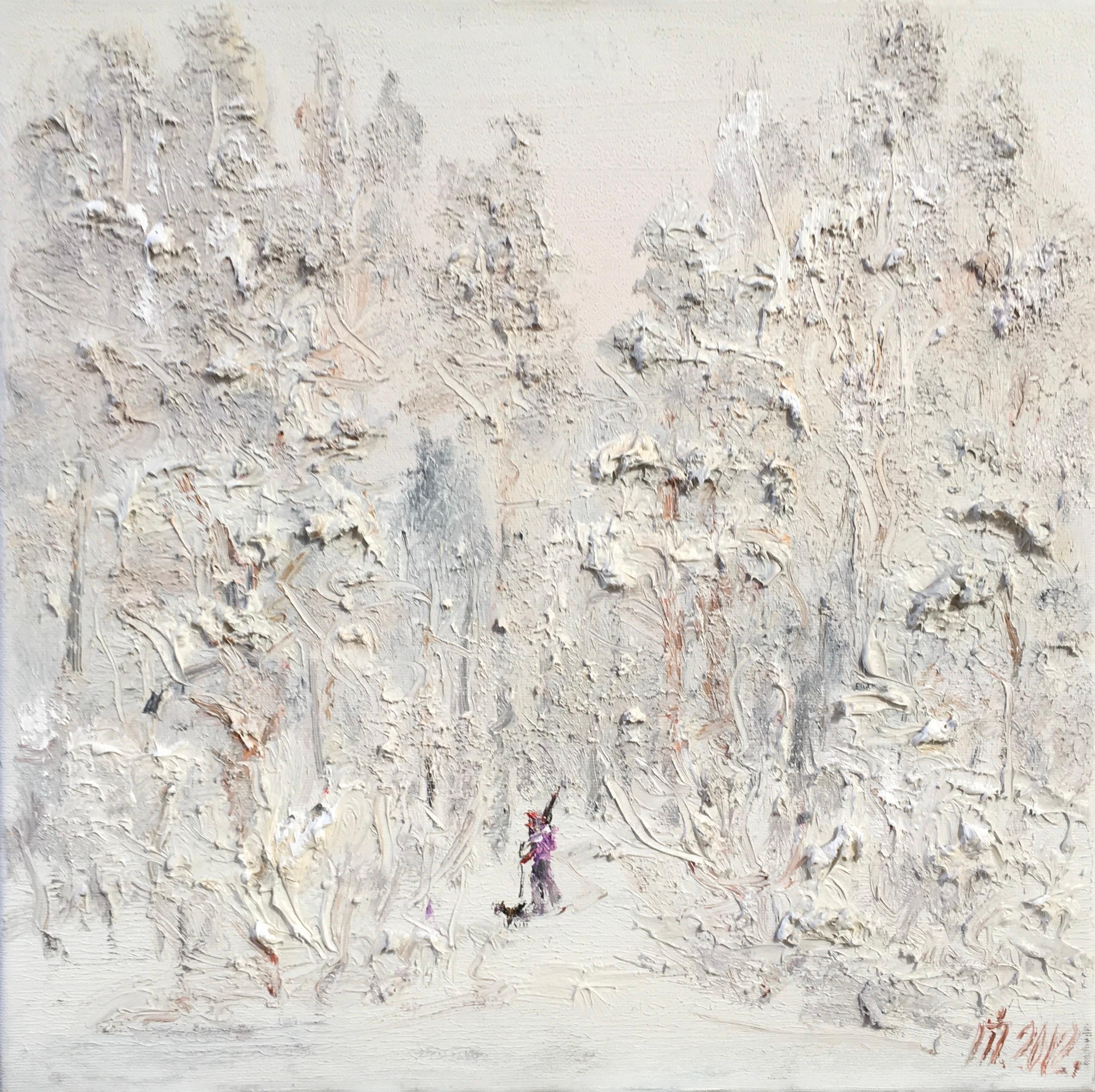 Ivan Pylypenko Landscape Painting - "Winter forest"