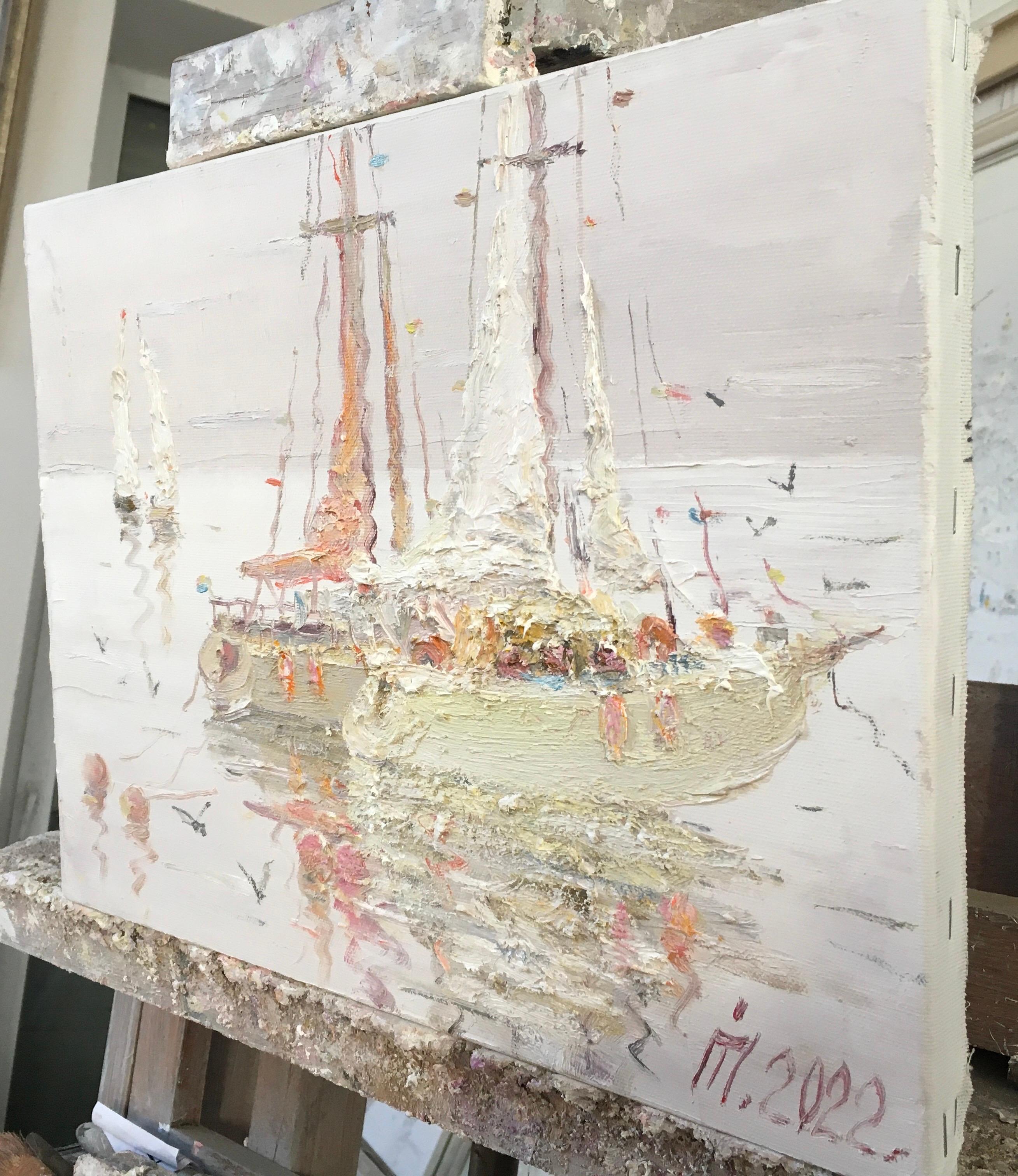 „Yachts während des Urlaubs“ (Impressionismus), Painting, von Ivan Pylypenko