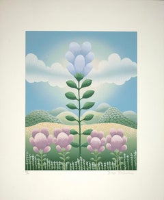 Big Flower - Original Screen Print by Ivan Rabuzin - 1990s