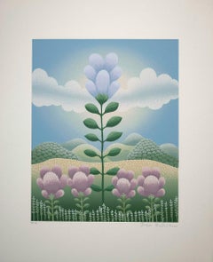 Grande fleur - Sérigraphie originale par Ivan Rabuzin - 1990