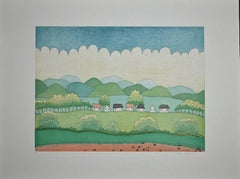 Happy Village - Original Lithograph by Ivan Rabuzin - 1990s