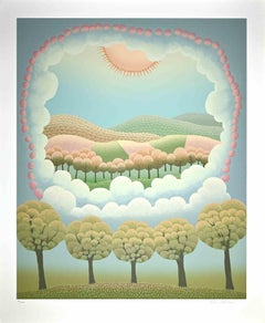Landscape in Landscape - Original Screen Print by Ivan Rabuzin - 1990s