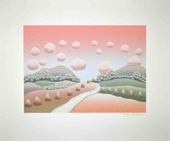 Paesaggio - Serigrafia originale di Ivan Rabuzin - Anni '90
