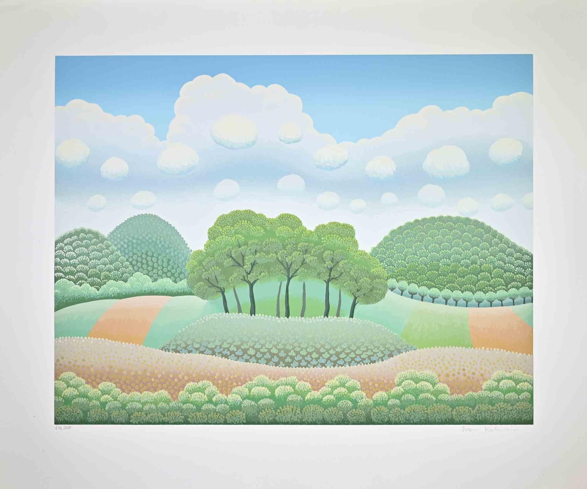 Figurative Print de Ivan Rabuzin - Serigrafía de un paisaje firmada, estilo contemporáneo, edición de 250 ejemplares
