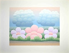 Three Big Flowers - Screen Print by Ivan Rabuzin - 1990