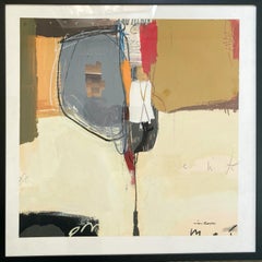 Luz Basica (Framed Abstract Contemporary Mixed Media Painting)