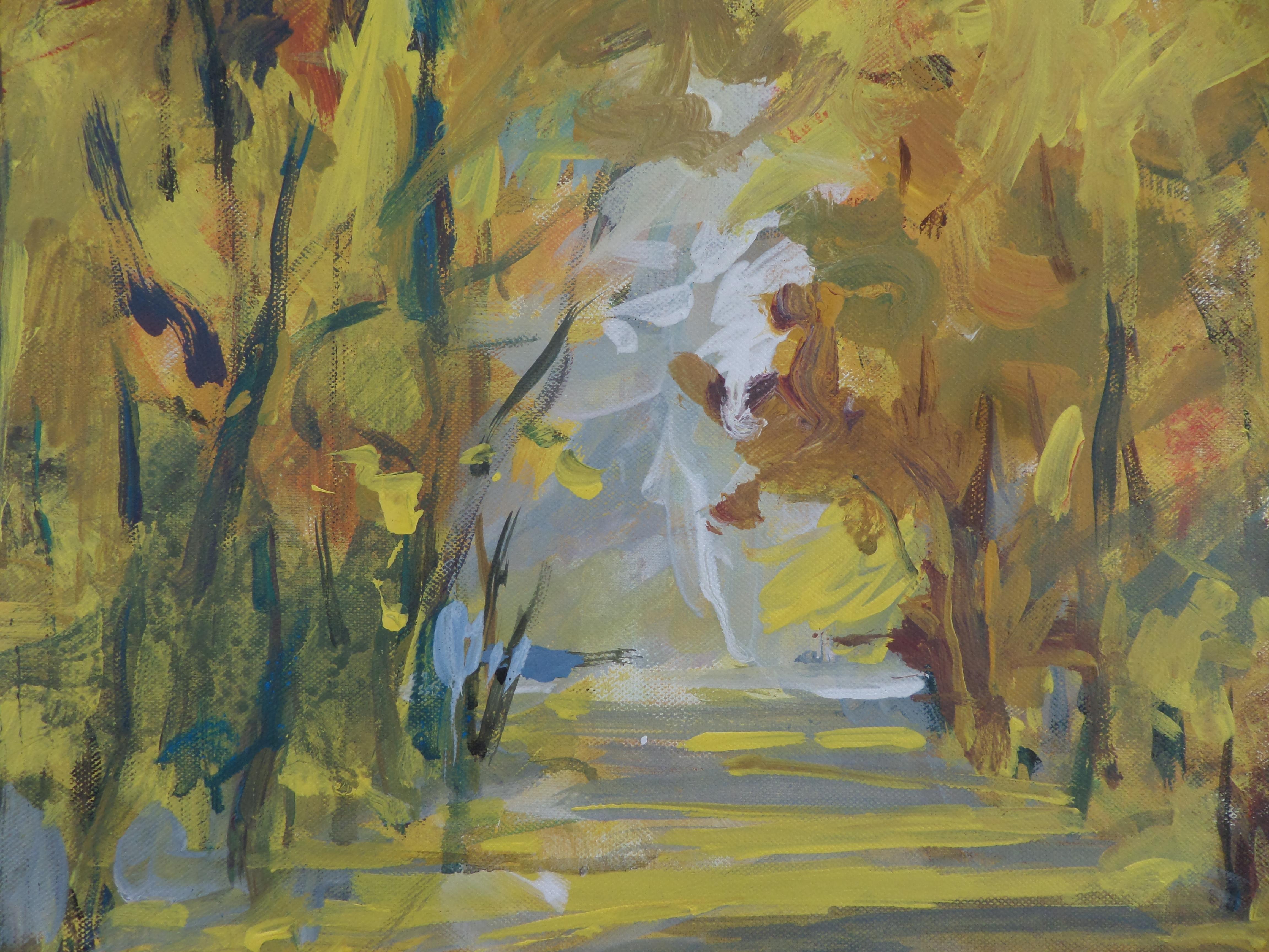 Autumn In The Park - Painting by Ivan Roussev