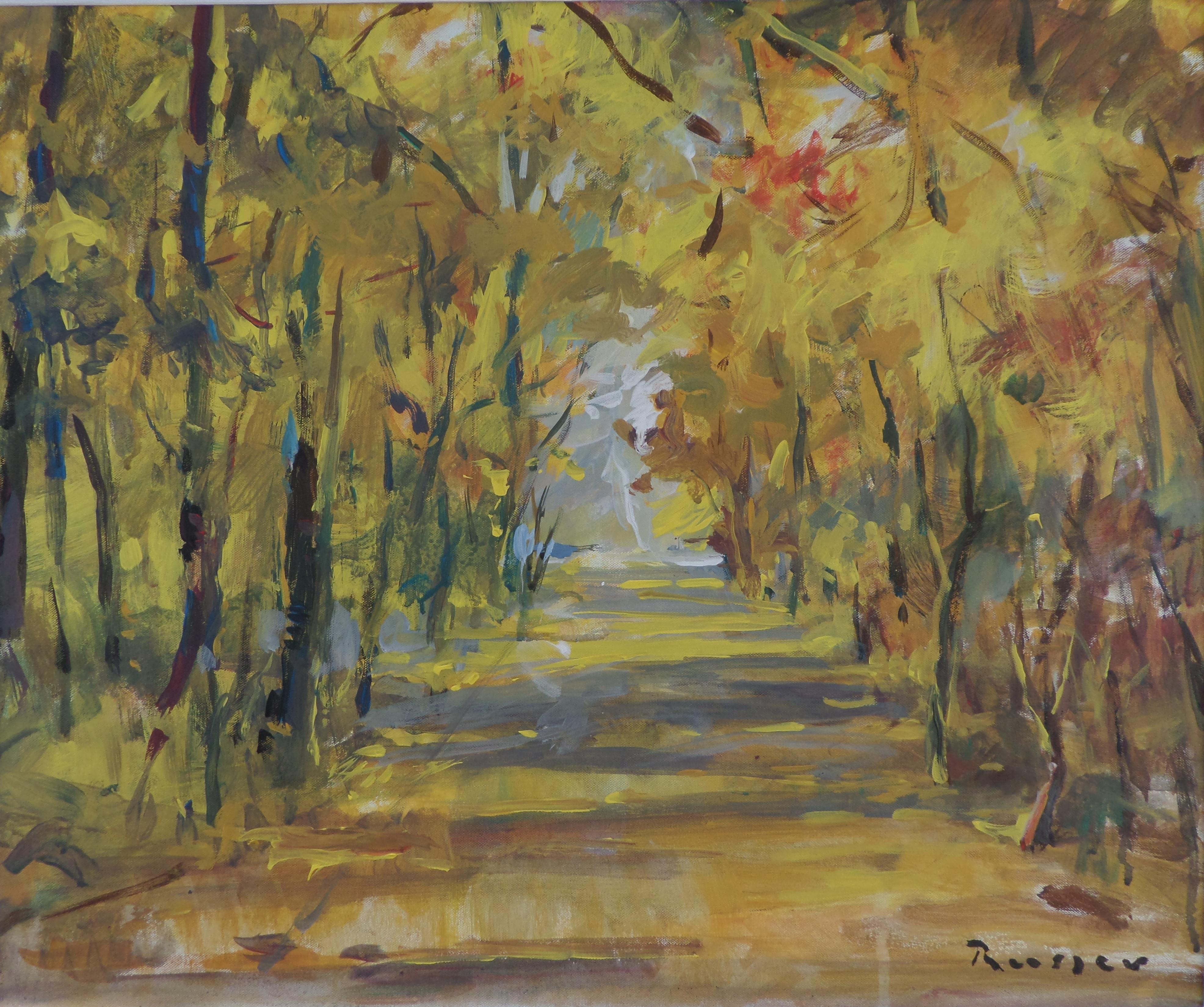 Ivan Roussev Landscape Painting - Autumn In The Park