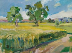 My Way Home - Landscape Painting Canvas Oil Grey Yellow Black Brown