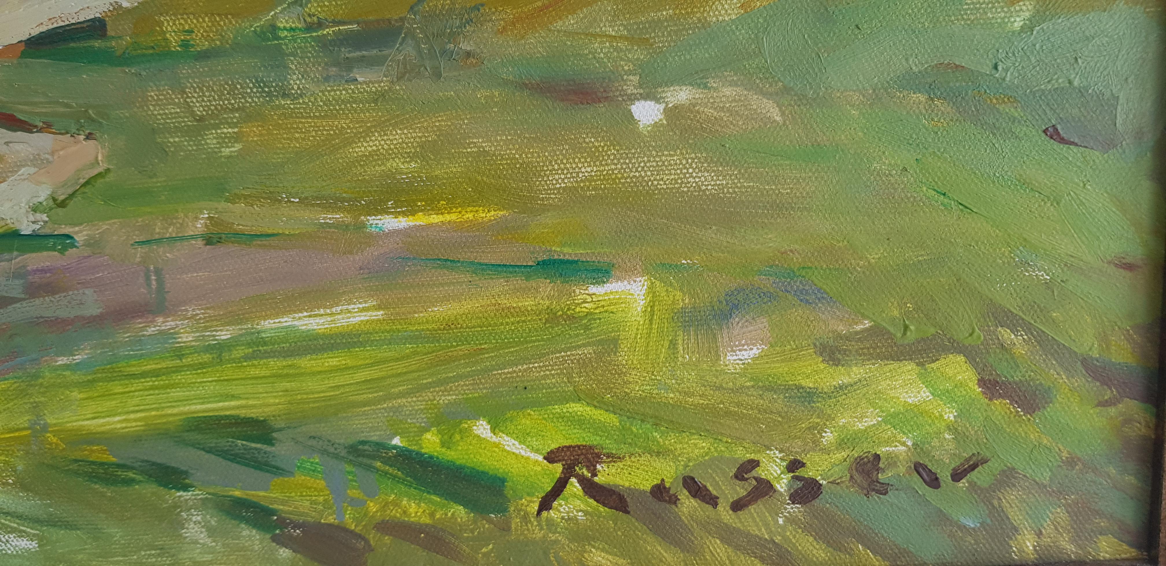 Last Summer In Sinemoretz - Landscape Painting Canvas Oil Green Blue Sands For Sale 3