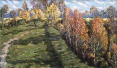 Autumn in Sednev, peinture à l'huile originale, prête à être accrochée