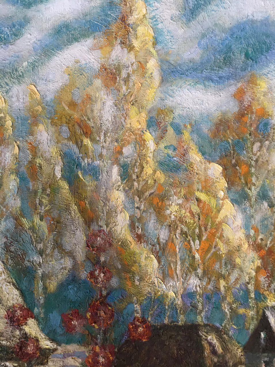 Autumn in Sednjev, Original oil Painting, Handmade, Ready to Hang For Sale 6