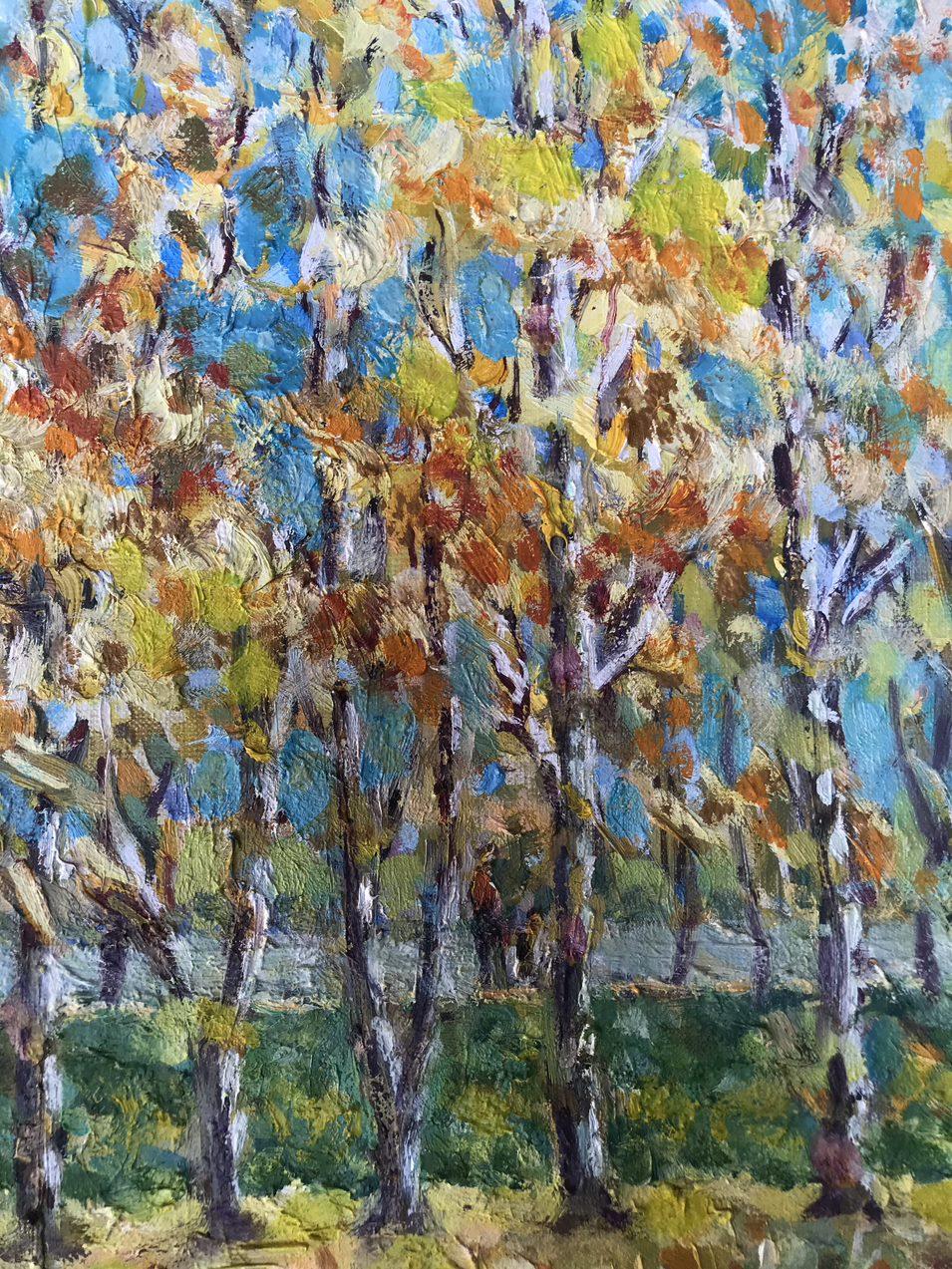 Autumn in the Park, Original oil Painting, Ready to Hang 1