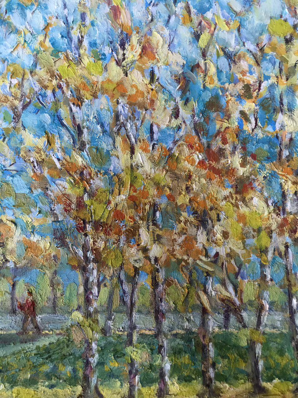Autumn in the Park, Original oil Painting, Ready to Hang 2