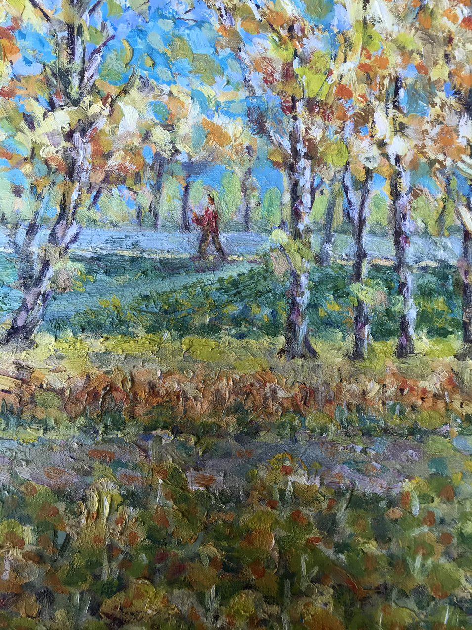Autumn in the Park, Original oil Painting, Ready to Hang 3