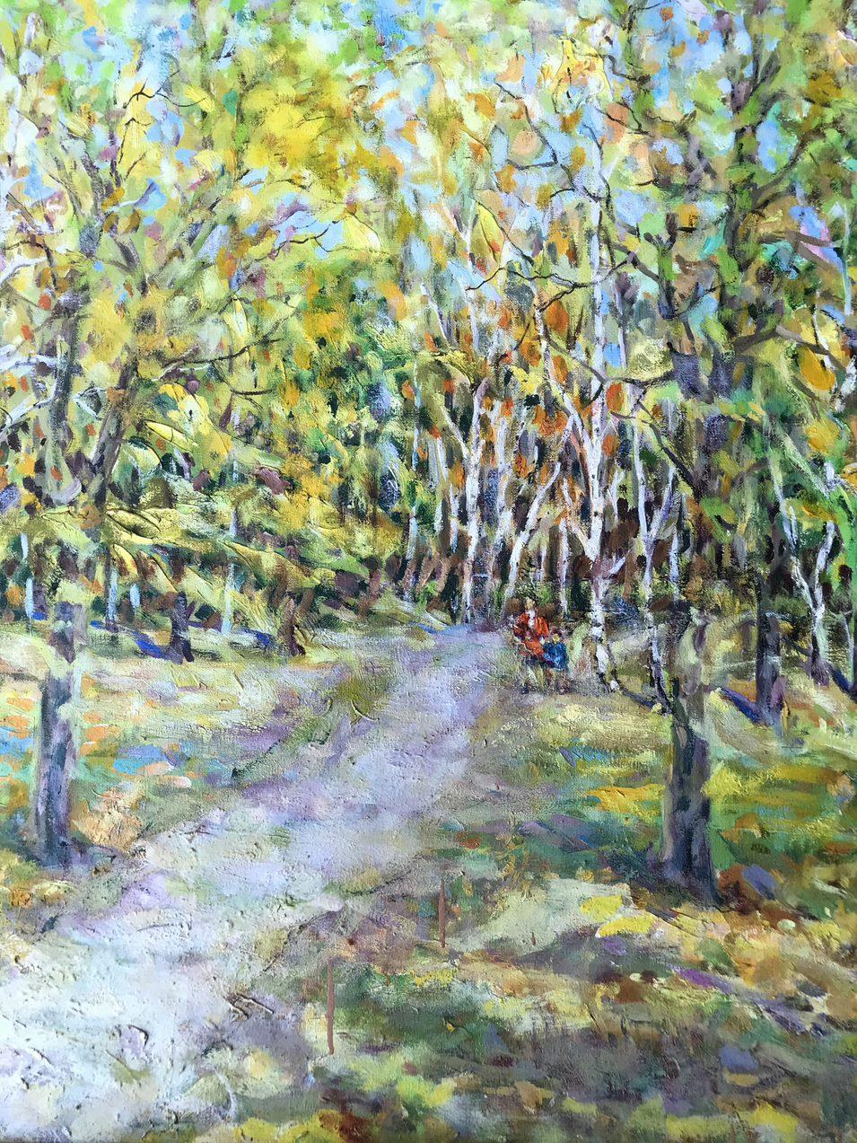 Une automne dans la région des Sumy, peinture à l'huile originale, prête à être accrochée - Impressionnisme Painting par Ivan Shapoval