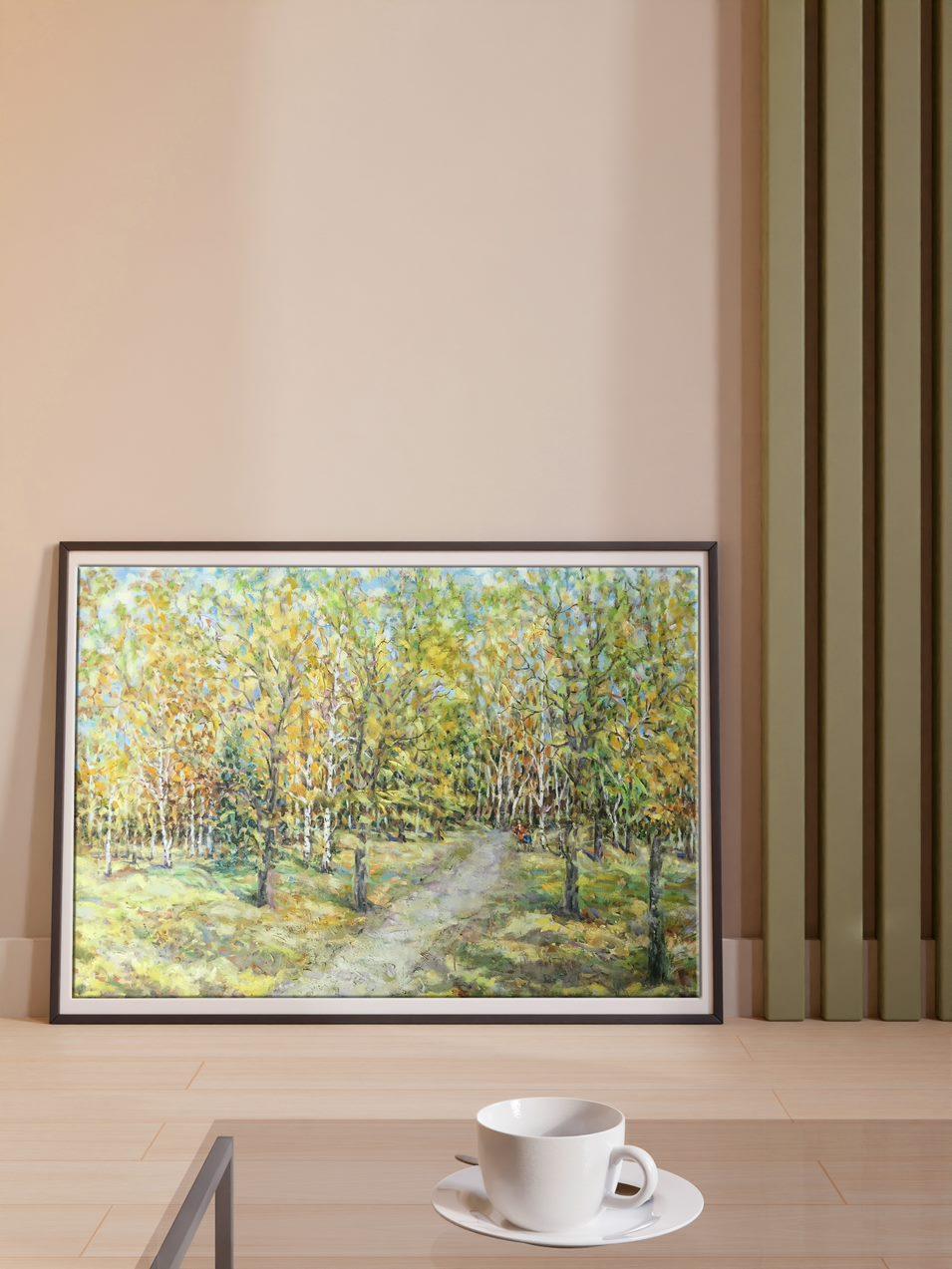 Une automne dans la région des Sumy, peinture à l'huile originale, prête à être accrochée en vente 5