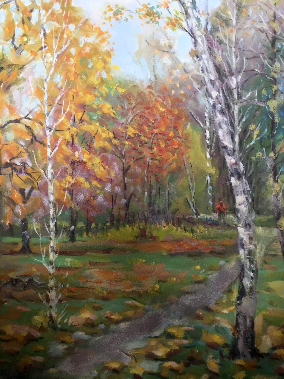 Autumn, Landscape, Original oil Painting, Ready to Hang For Sale 1