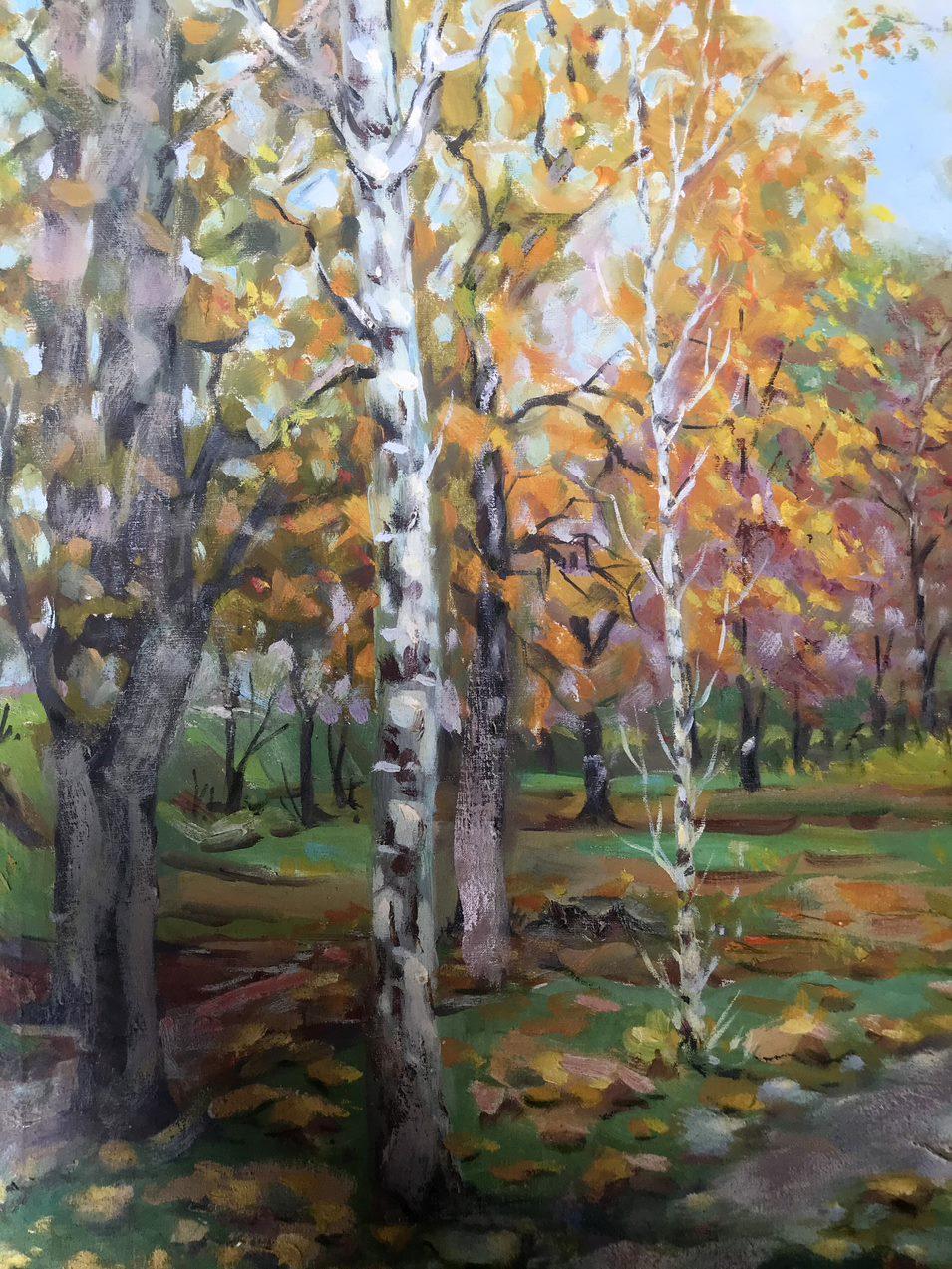Autumn, Landscape, Original oil Painting, Ready to Hang For Sale 2