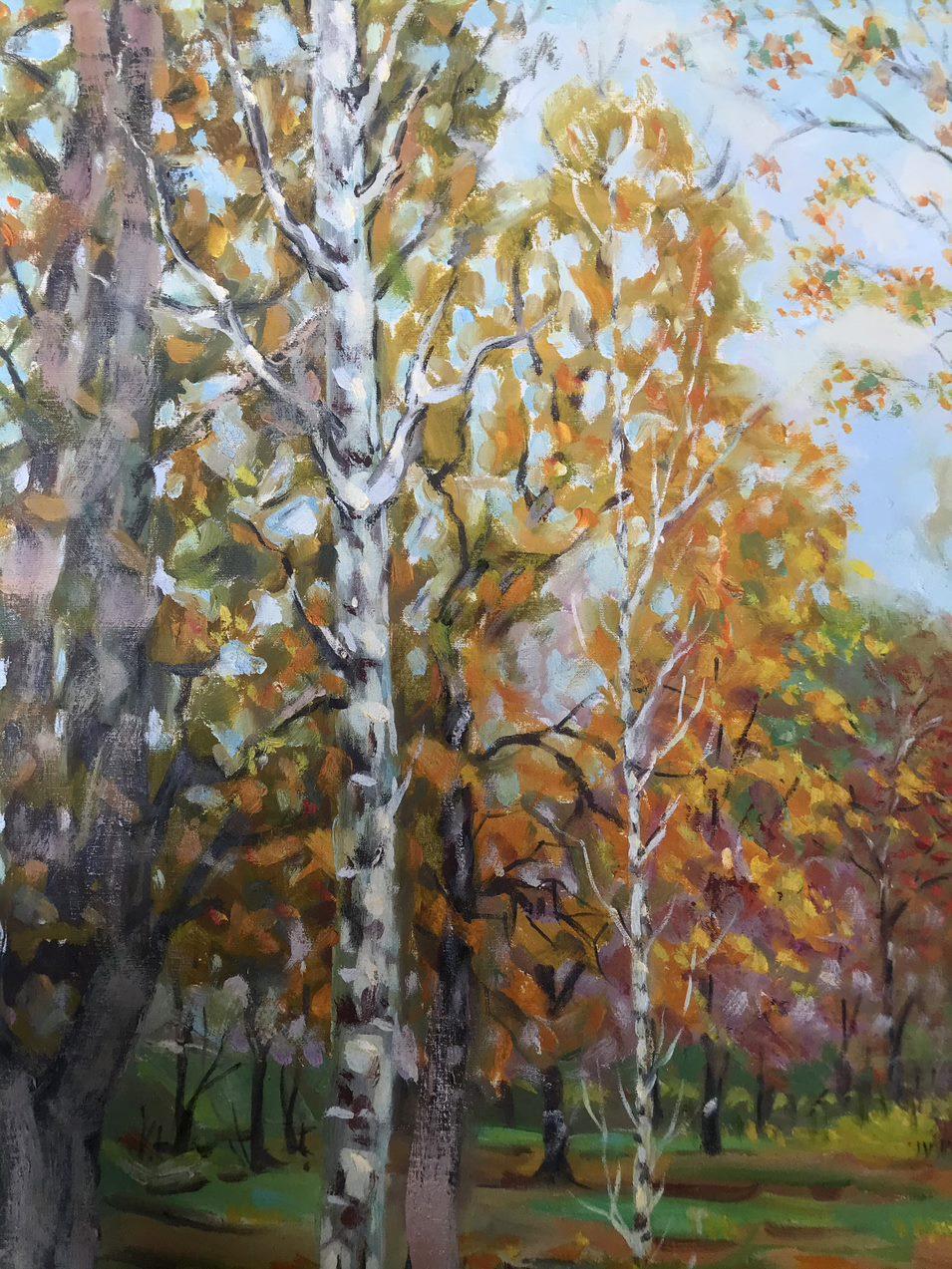 Autumn, Landscape, Original oil Painting, Ready to Hang For Sale 3