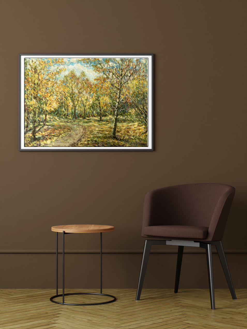 Autumn, Landscape, Original oil Painting, Ready to Hang For Sale 7