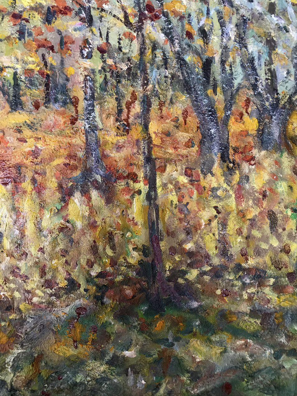 Autumn Motif, Impressionism, Original oil Painting, Ready to Hang For Sale 3