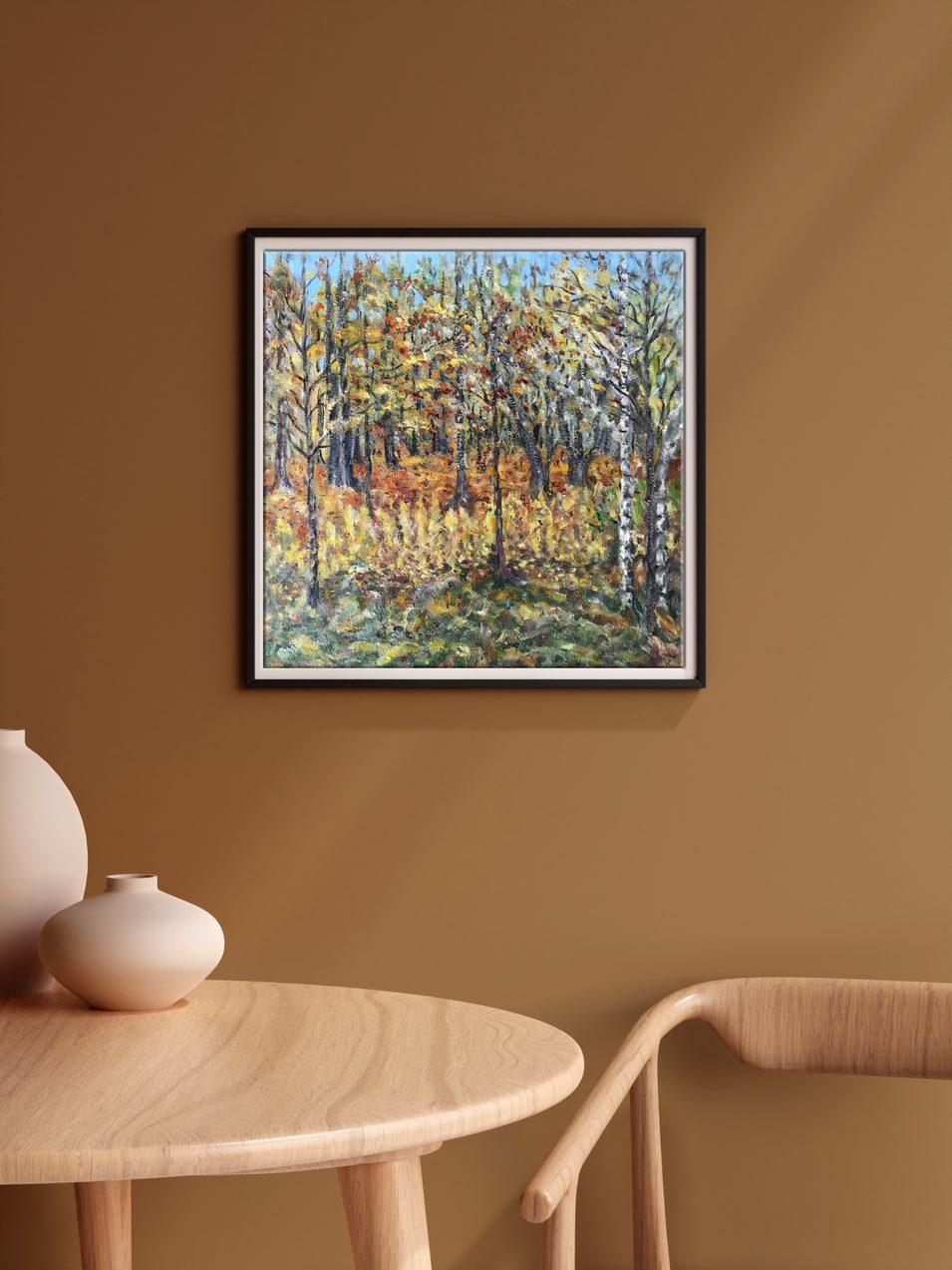 Autumn Motif, Impressionism, Original oil Painting, Ready to Hang For Sale 6