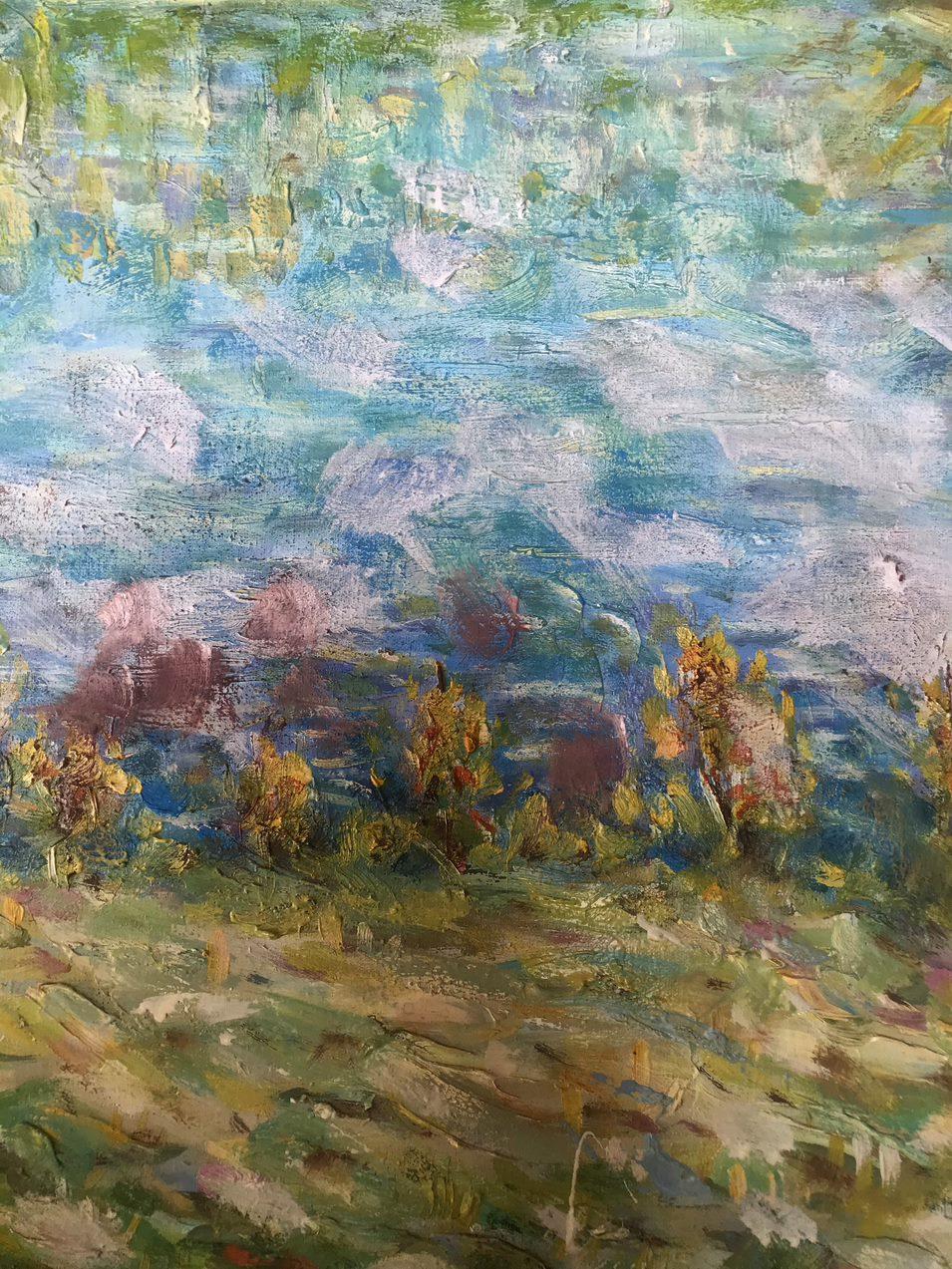 Autumn on the Psel, Impressionism, Original oil Painting, Ready to Hang For Sale 1