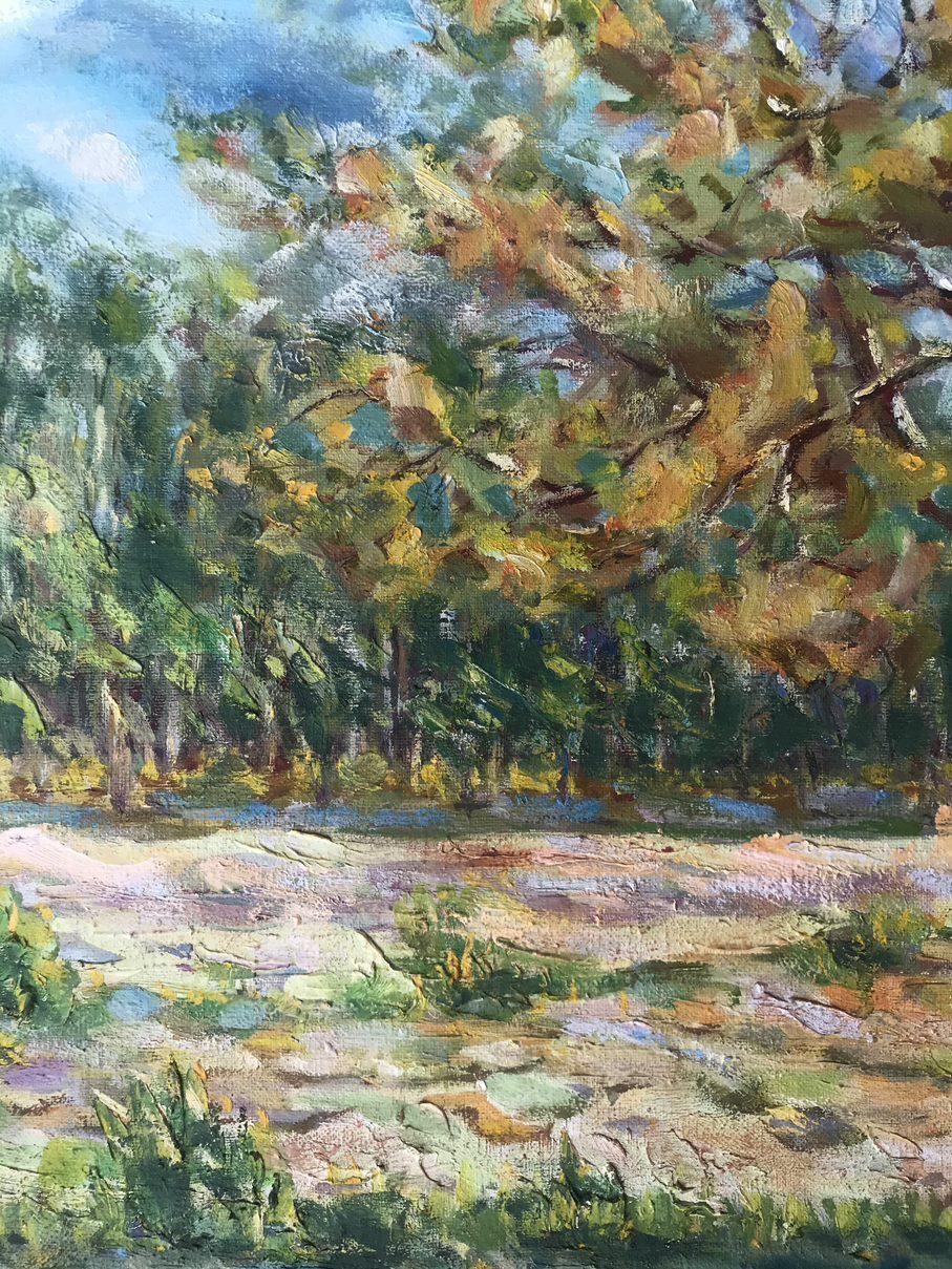 Herbst kommt, Original-Ölgemälde in Öl, hängefertig (Braun), Landscape Painting, von Ivan Shapoval
