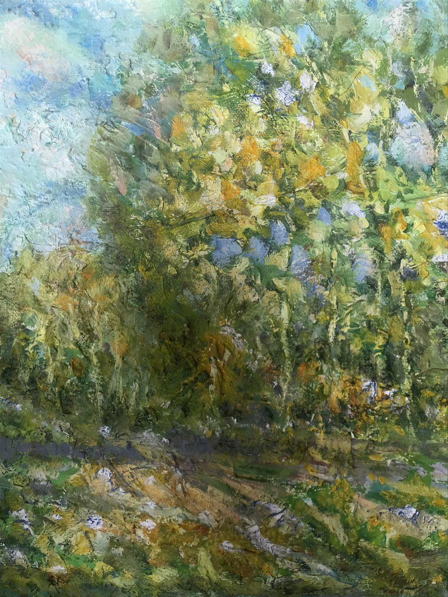 Herbst kommt, Impressionismus, Original-Ölgemälde in Öl, hängefertig im Angebot 1