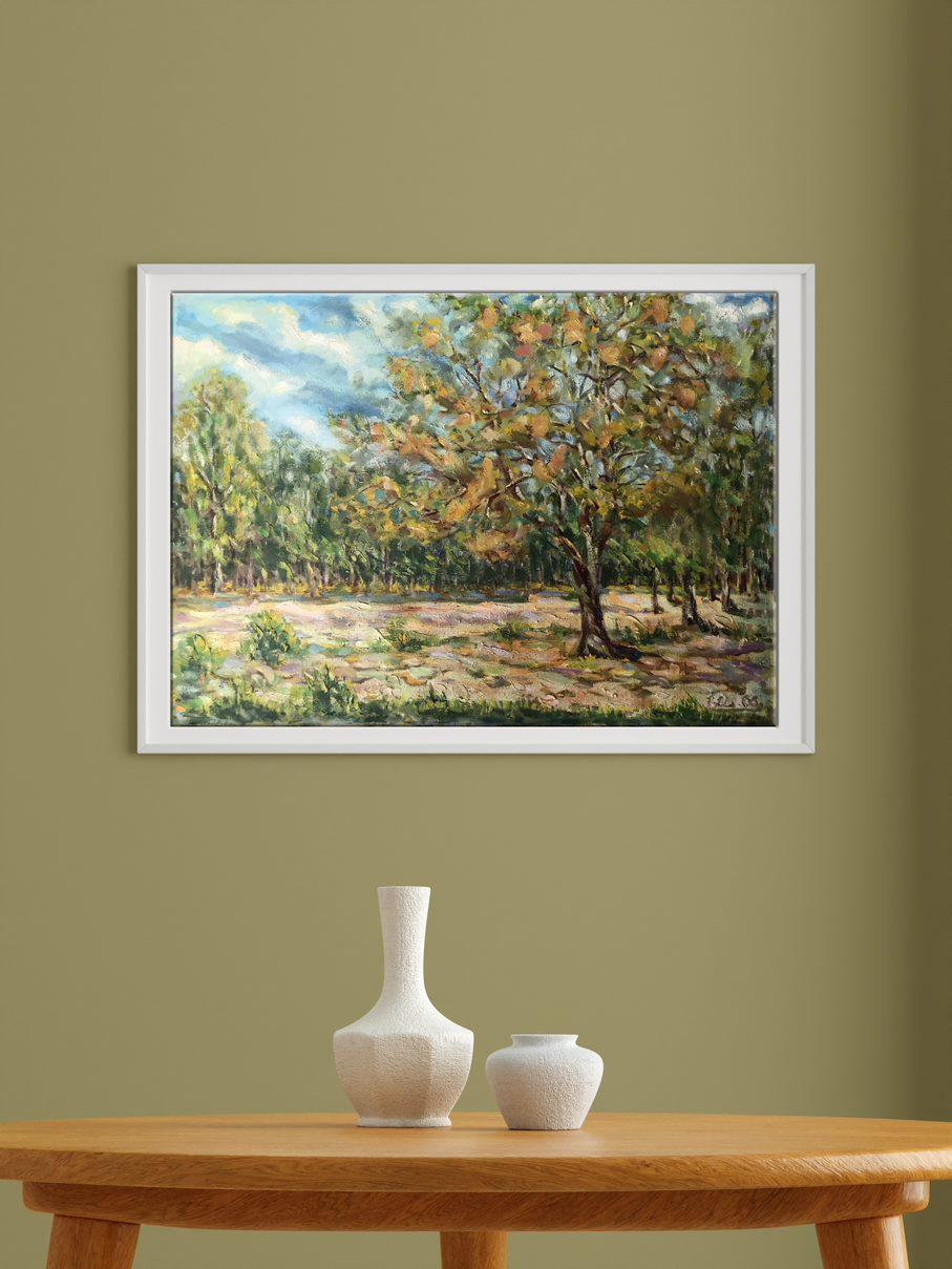 Herbst kommt, Original-Ölgemälde in Öl, hängefertig im Angebot 3