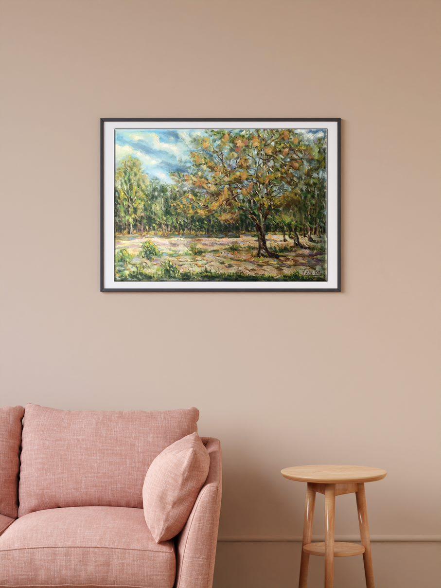 Herbst kommt, Original-Ölgemälde in Öl, hängefertig im Angebot 4